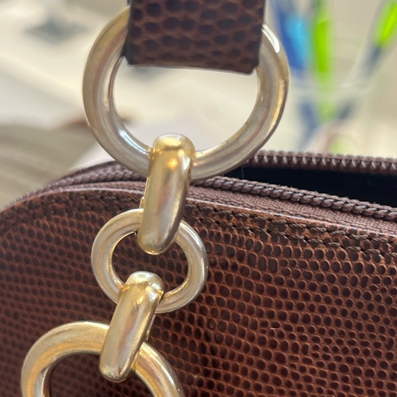 Saks Fifth Avenue Vintage Dark Brown Calfskin and Brass Bucket Bag - Picture 10 of 16